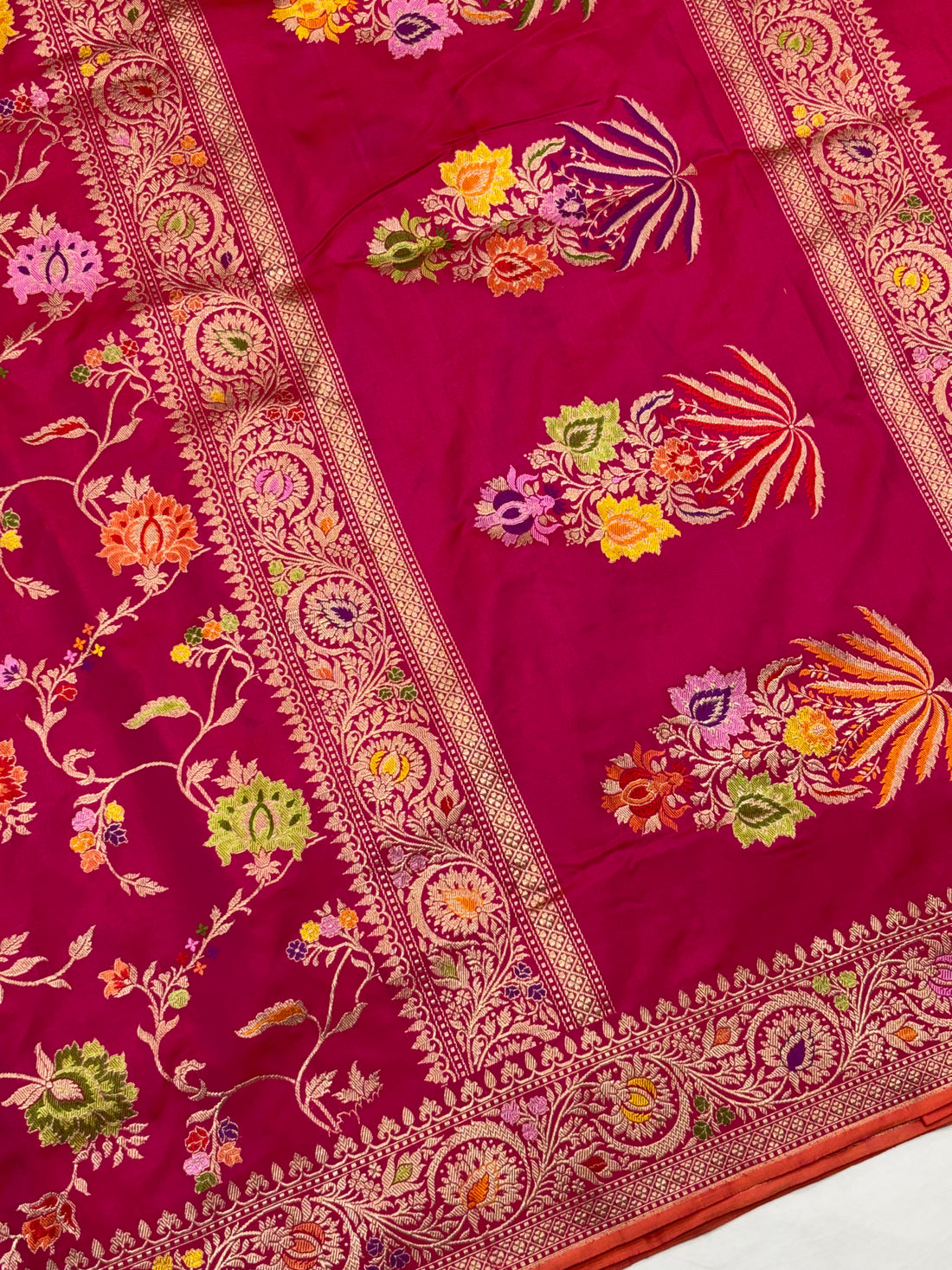 Pink Shade Pure Katan Silk Handwoven Banarasi Saree