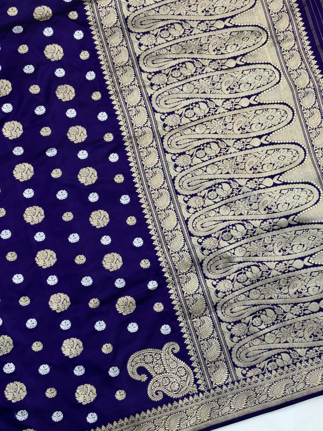 Purple Shade Pure Katan Silk Handwoven Banarasi Saree