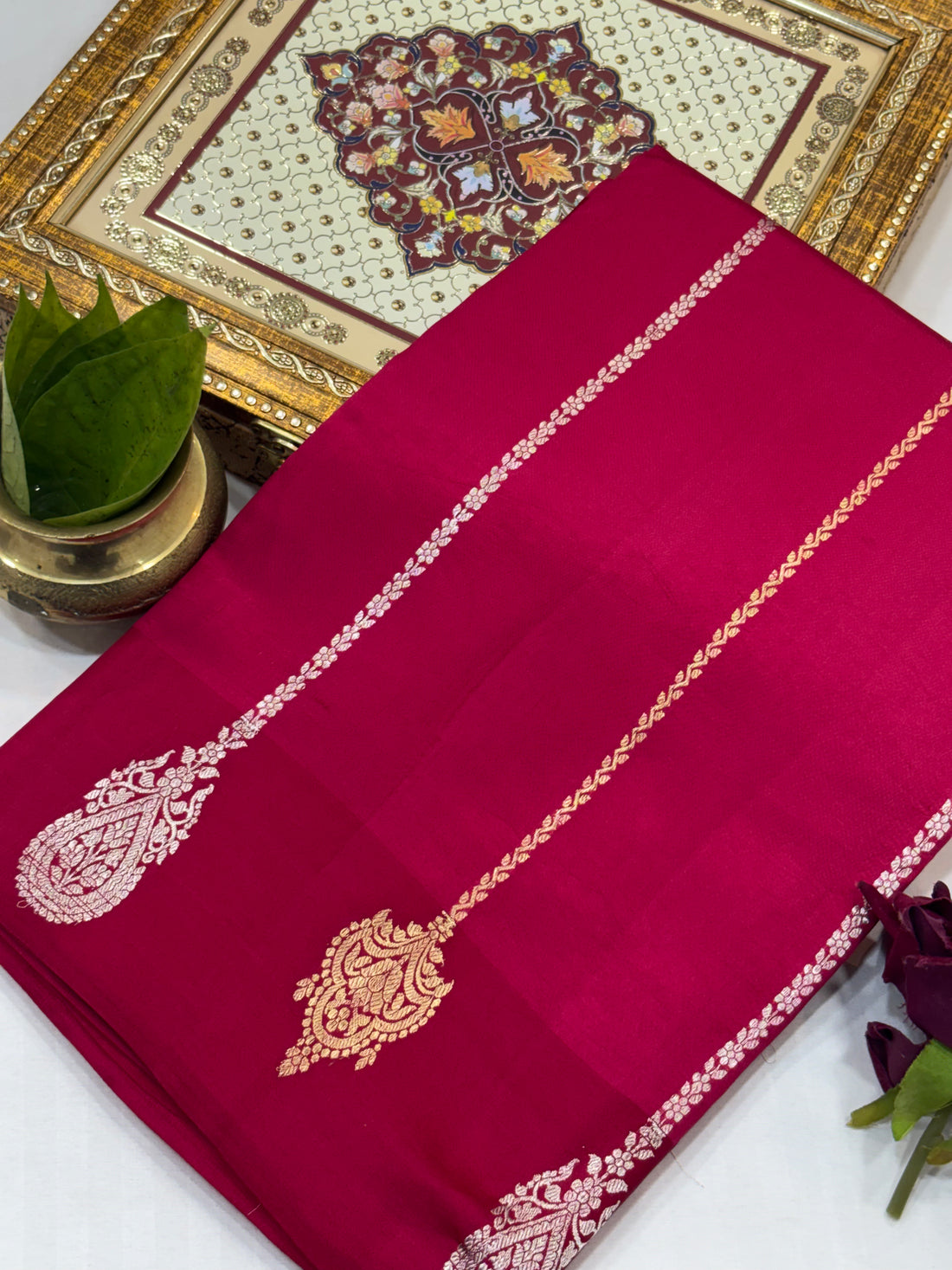 Red Shade Pure Soft Silk Handwoven Banarasi Saree