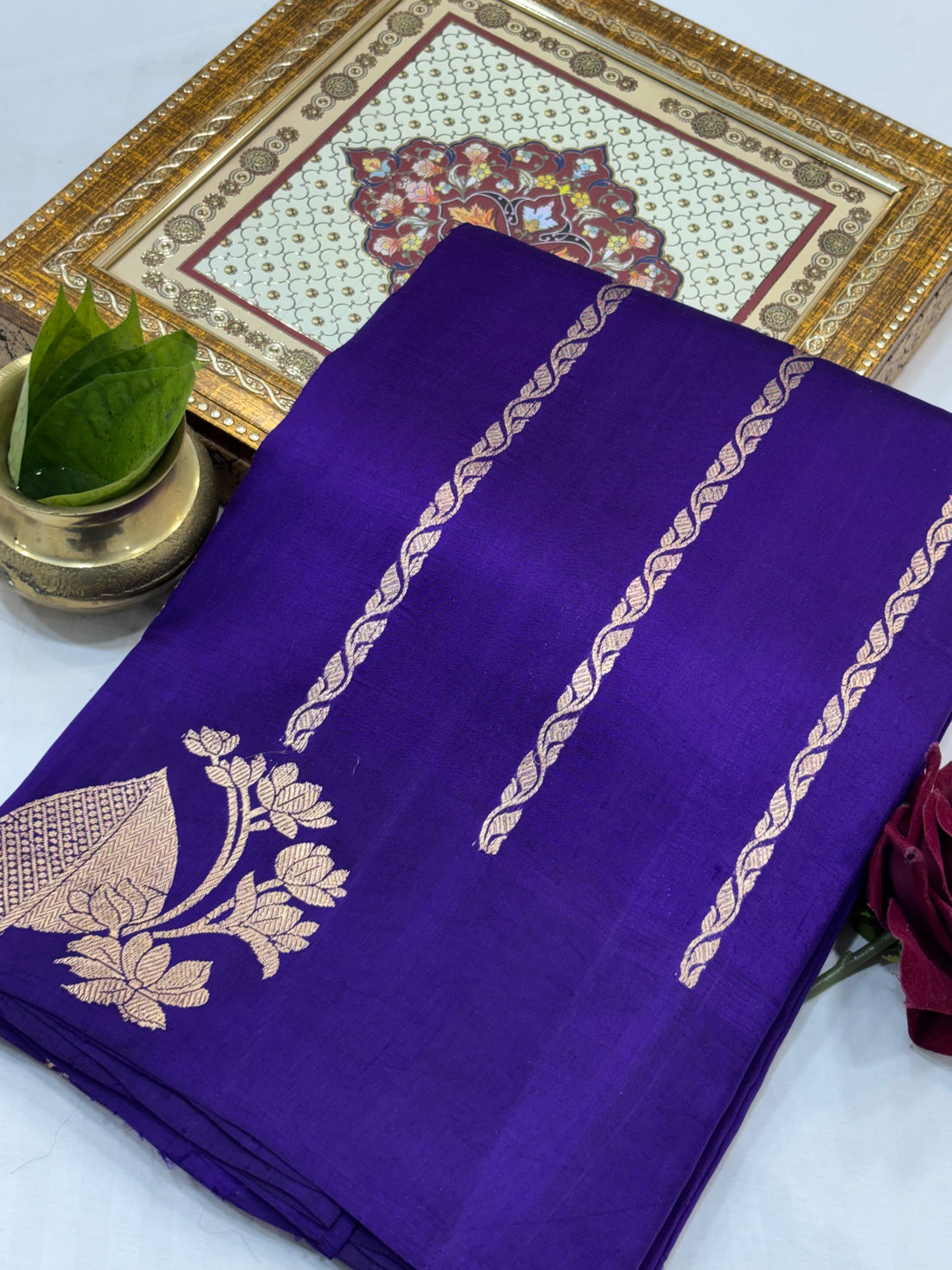 Royal Blue Pure Soft Silk Handwoven Banarasi Saree