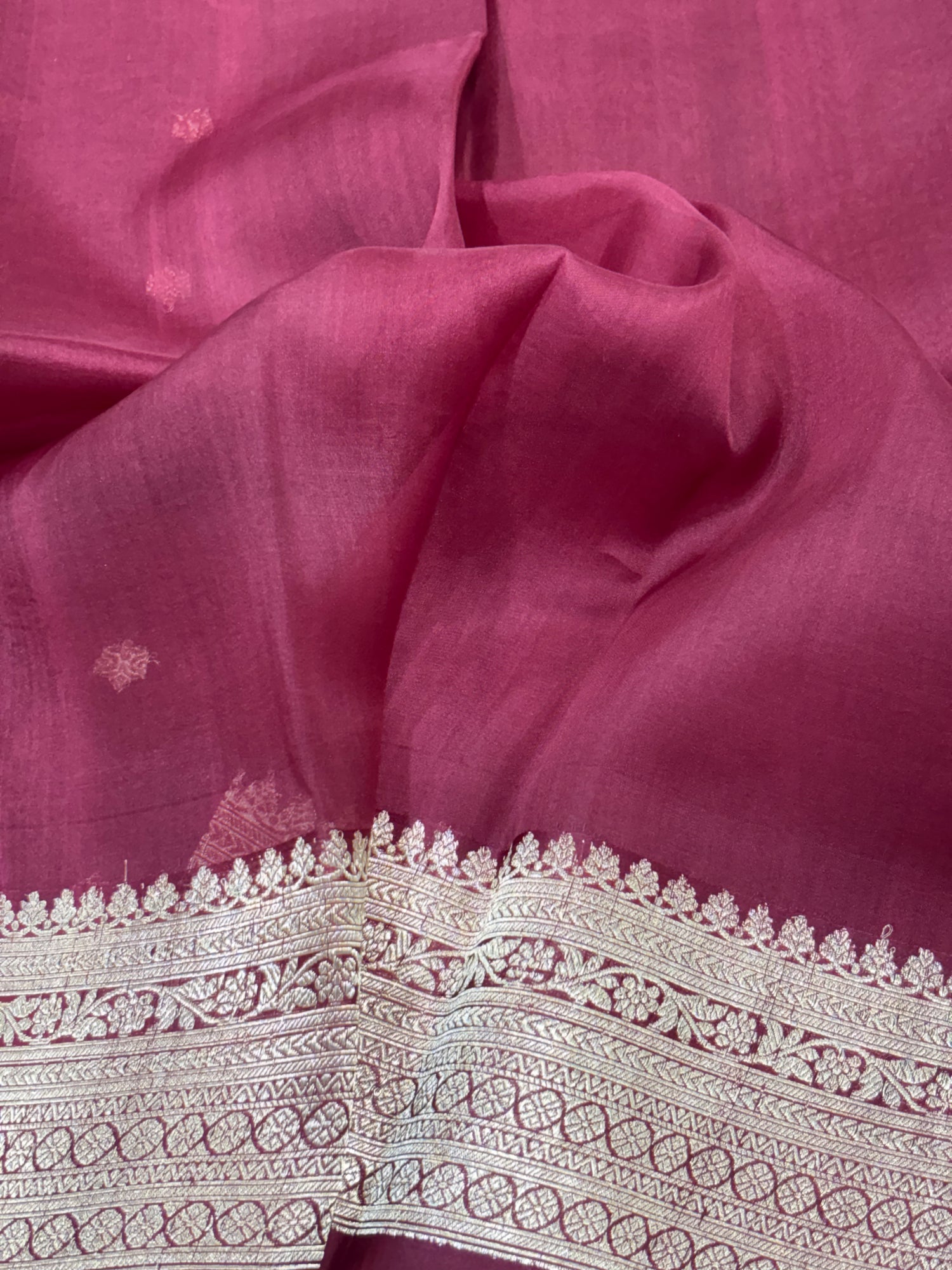 Red Shade Pure Kora Silk Handwoven Banarasi Saree