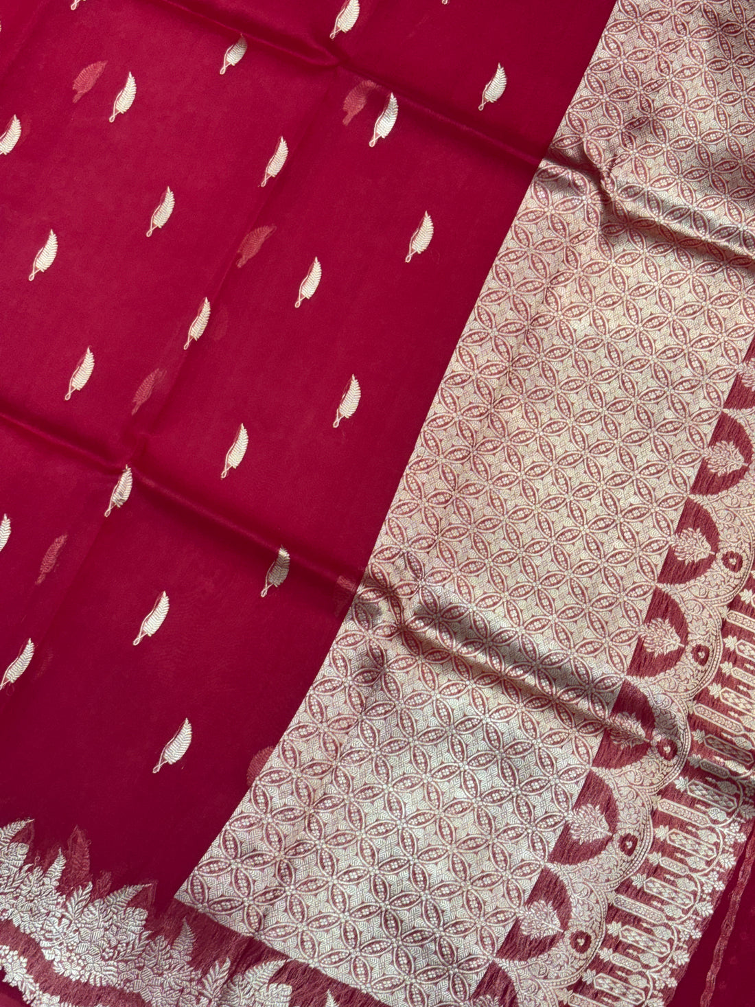 Burgundy Shade Pure Kora Silk Handwoven Banarasi Saree
