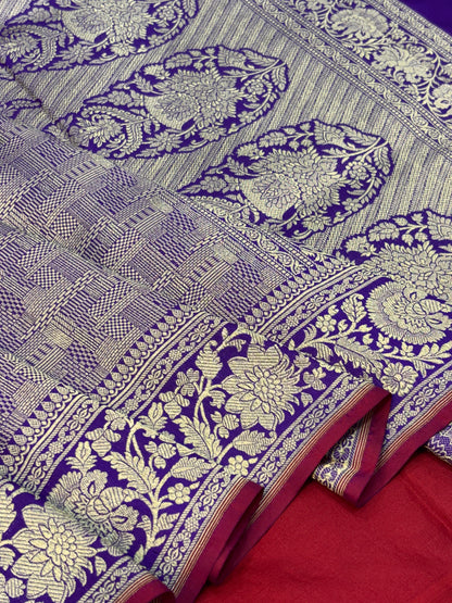 Designer Brocade Pure Katan Silk Handwoven Banarasi Saree
