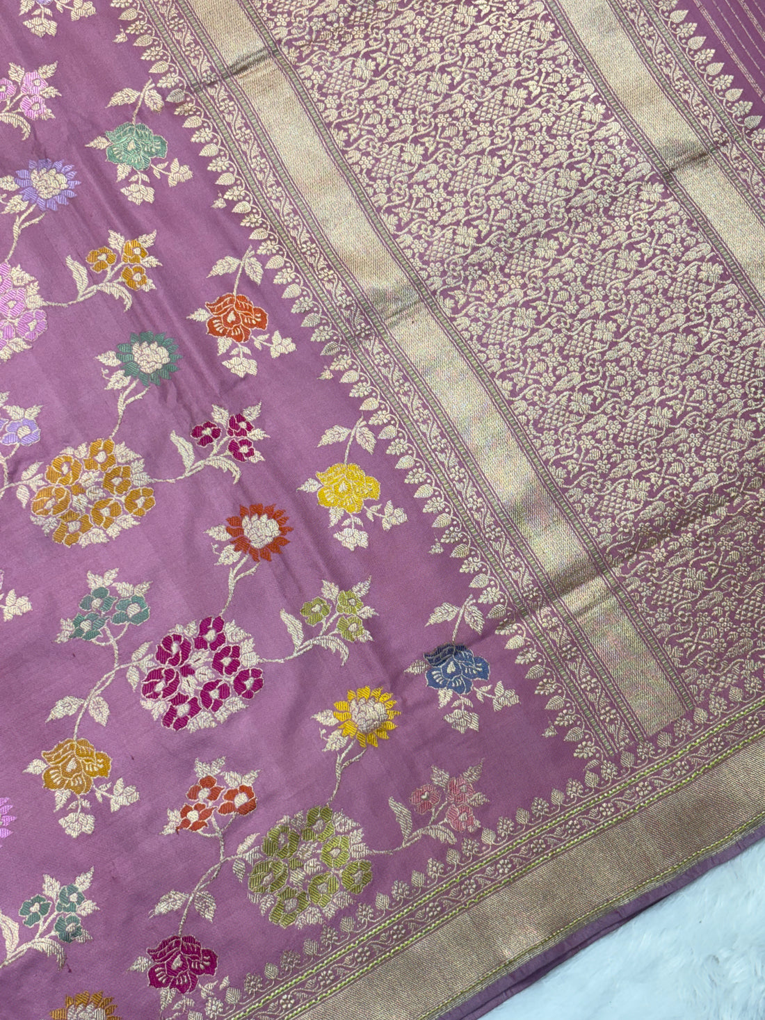 Pink Shade Pure Katan Silk Handwoven Banarasi Saree