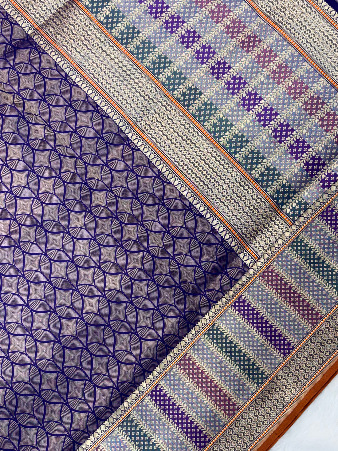 Royal Blue Pure Katan Silk Handwoven Banarasi Saree