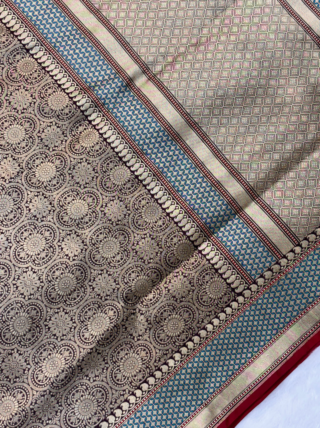 Gold Brown Pure Katan Silk Handwoven Banarasi Saree