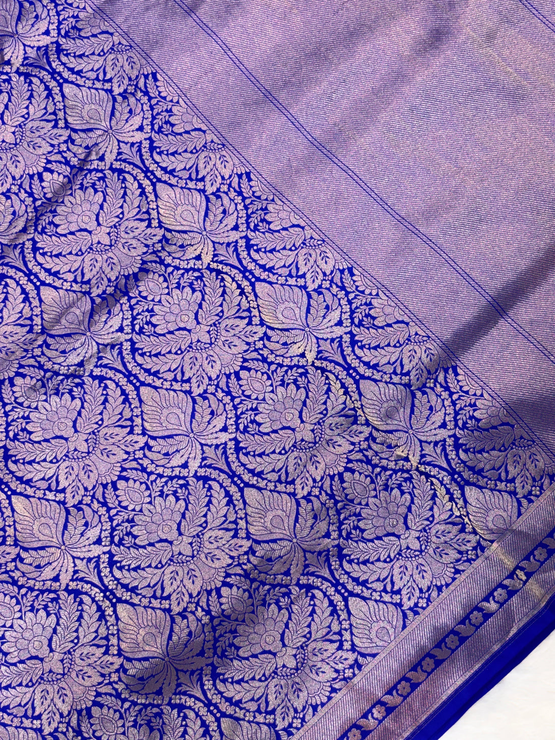 Luxury Blue Pure Katan Silk Vintage Traditional Gold Zari Brocade Banarasi Saree