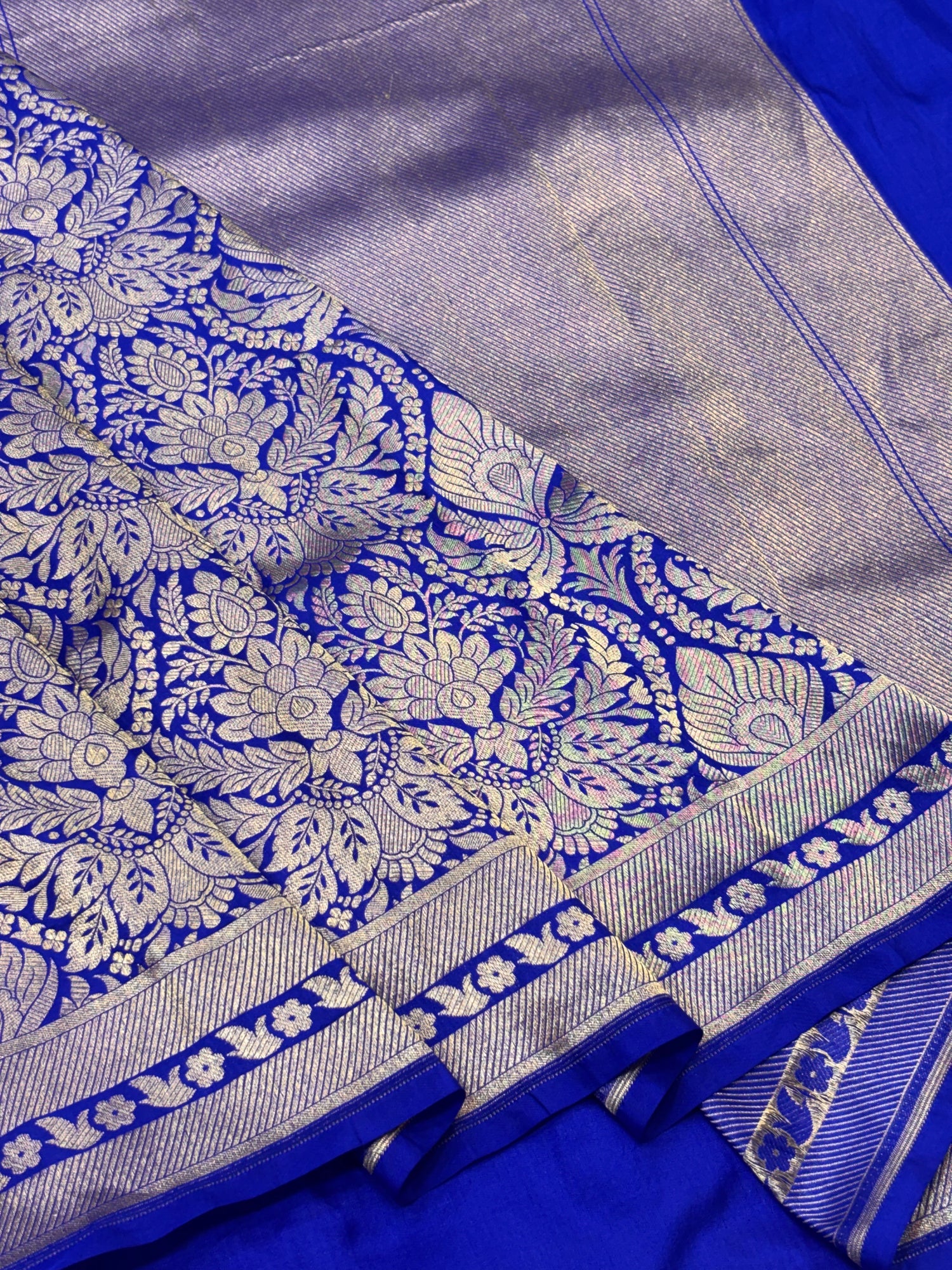 Luxury Blue Pure Katan Silk Vintage Traditional Gold Zari Brocade Banarasi Saree