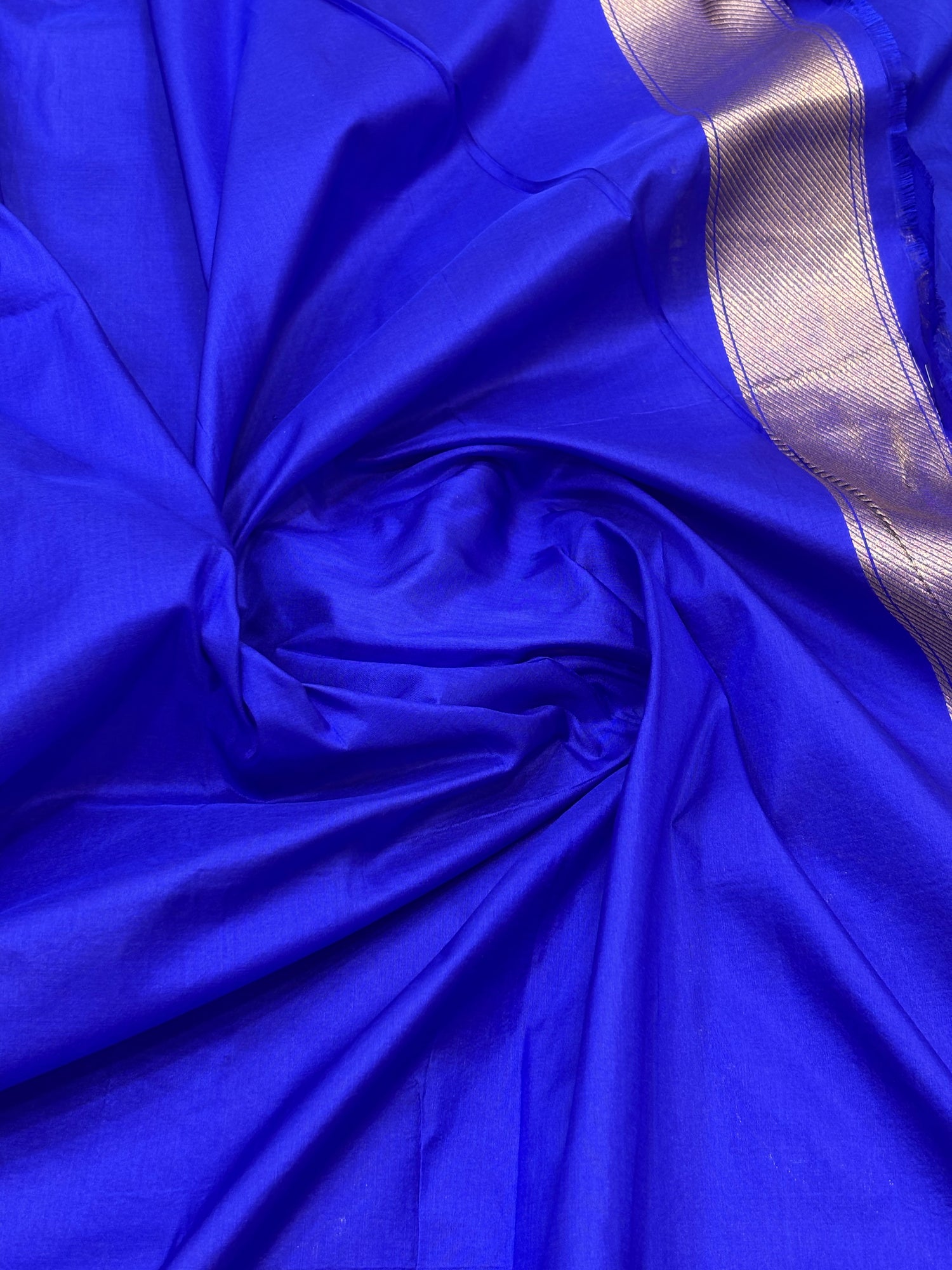 Luxury Blue Pure Katan Silk Vintage Traditional Gold Zari Brocade Banarasi Saree