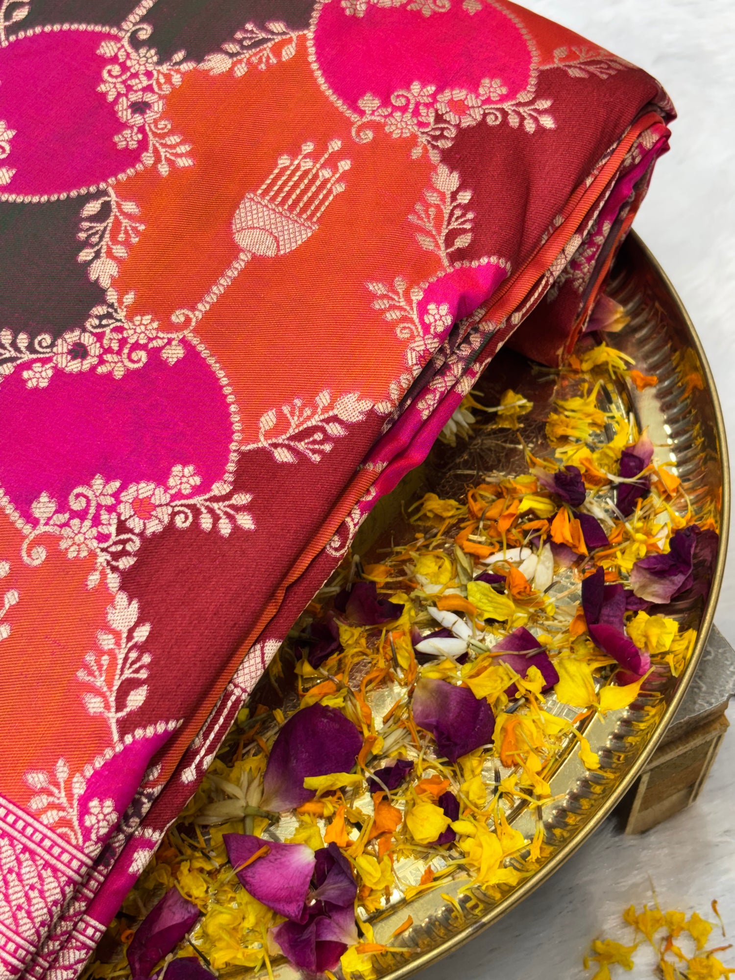 Luxury Rangkat Pure Katan Silk Handwoven Banarasi Saree