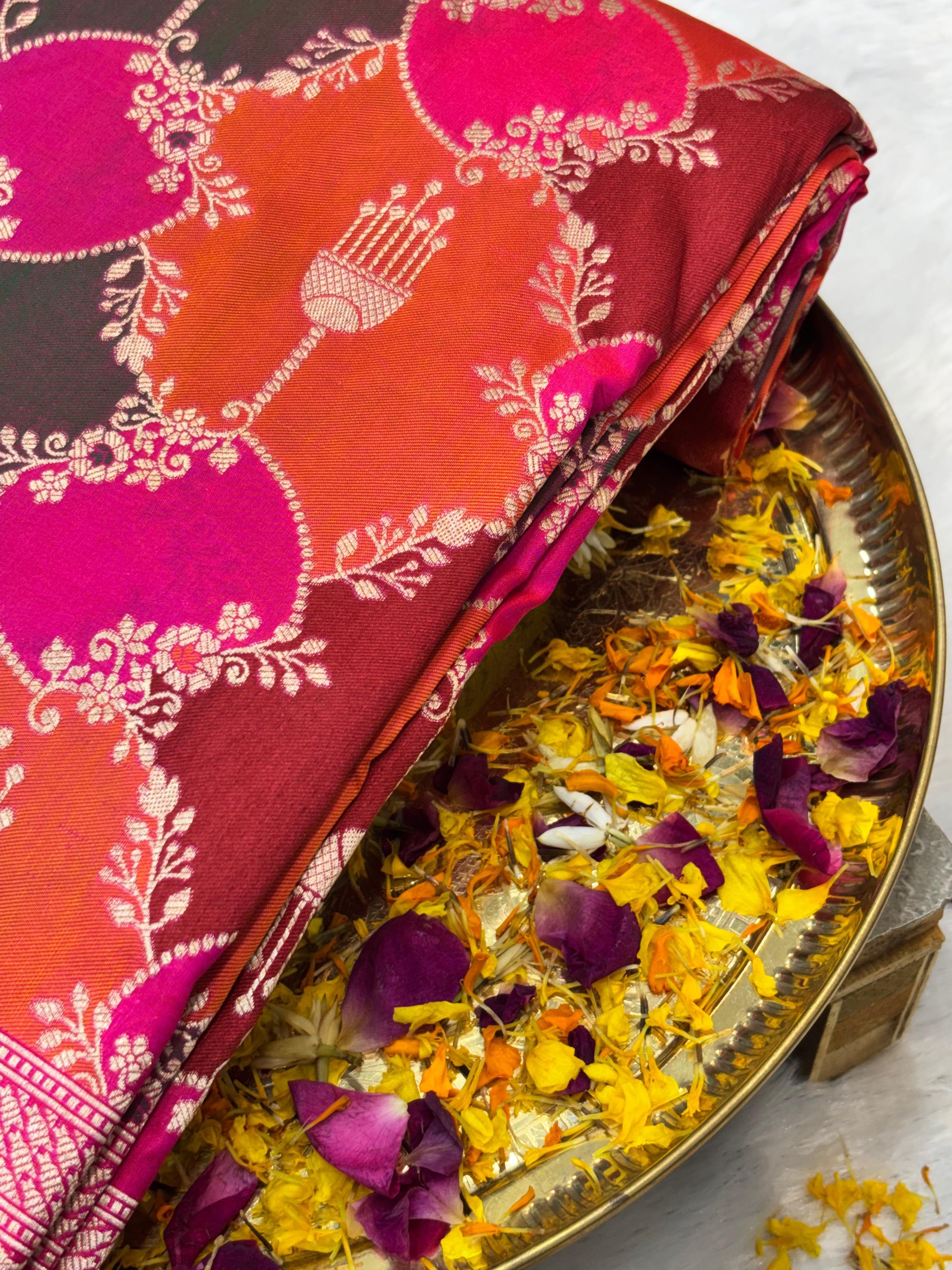 Luxury Rangkat Pure Katan Silk Handwoven Banarasi Saree