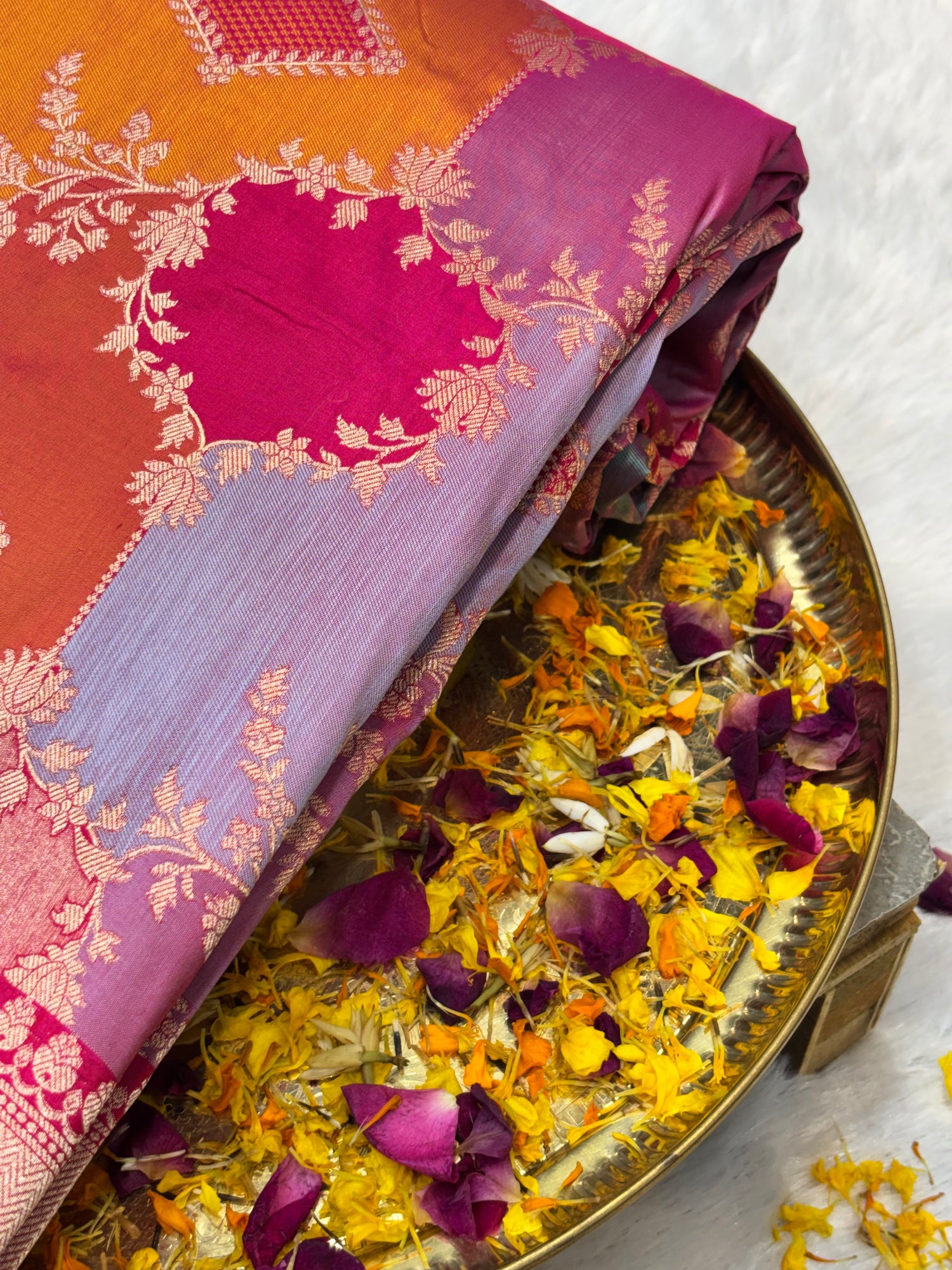 Luxury Rangkat Pure Katan Silk Handwoven Banarasi Saree