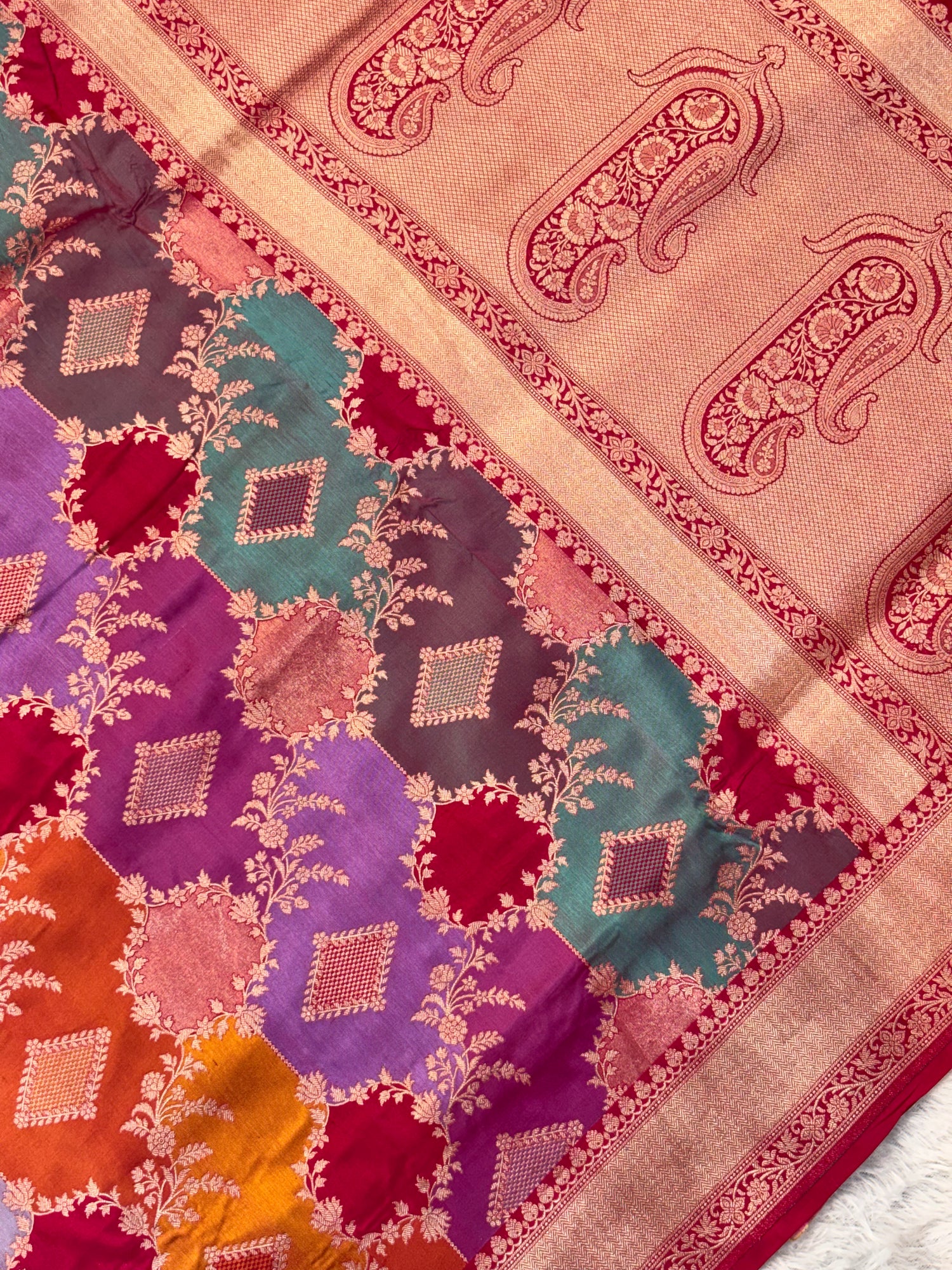Luxury Rangkat Pure Katan Silk Handwoven Banarasi Saree