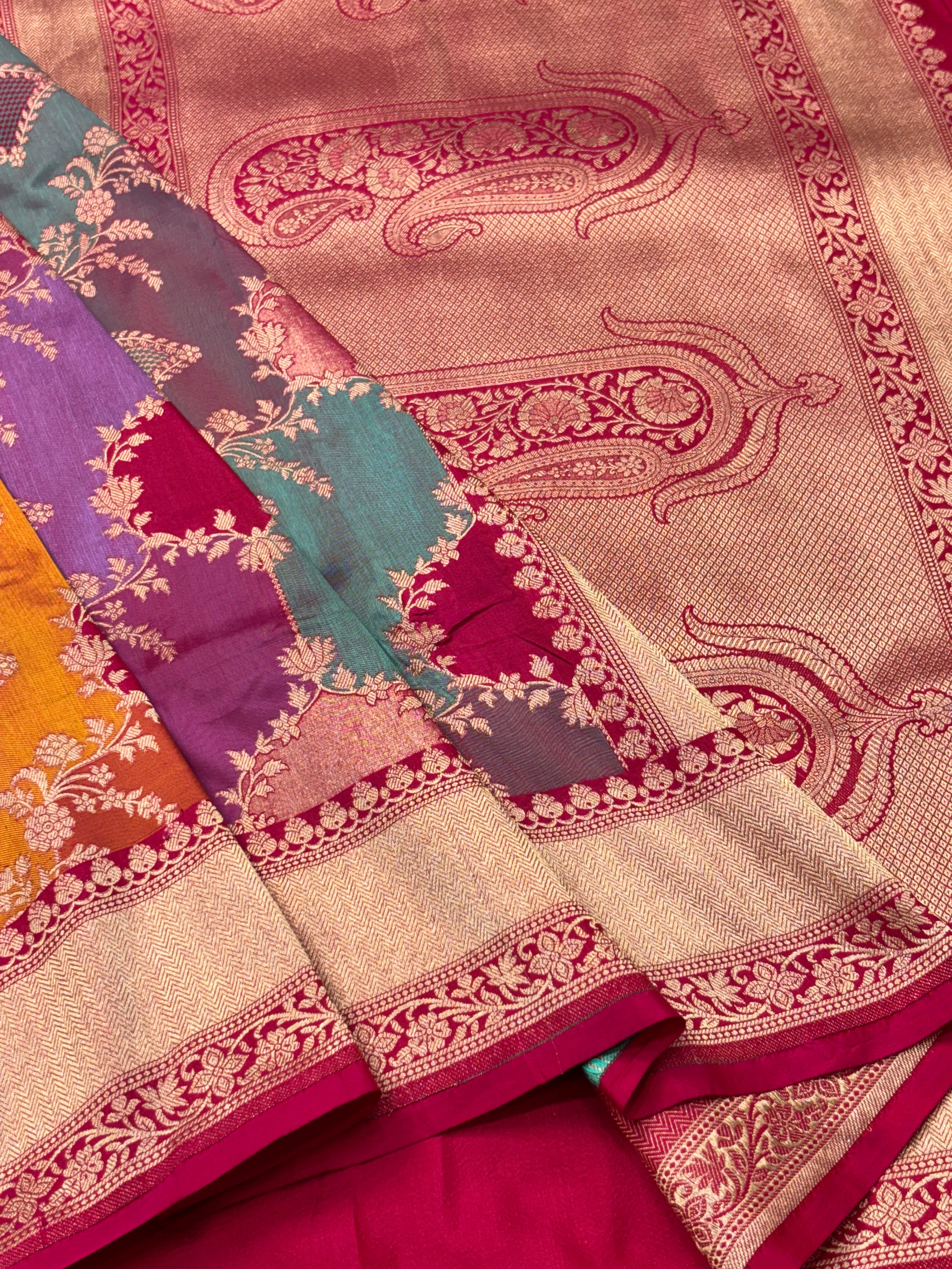 Luxury Rangkat Pure Katan Silk Handwoven Banarasi Saree