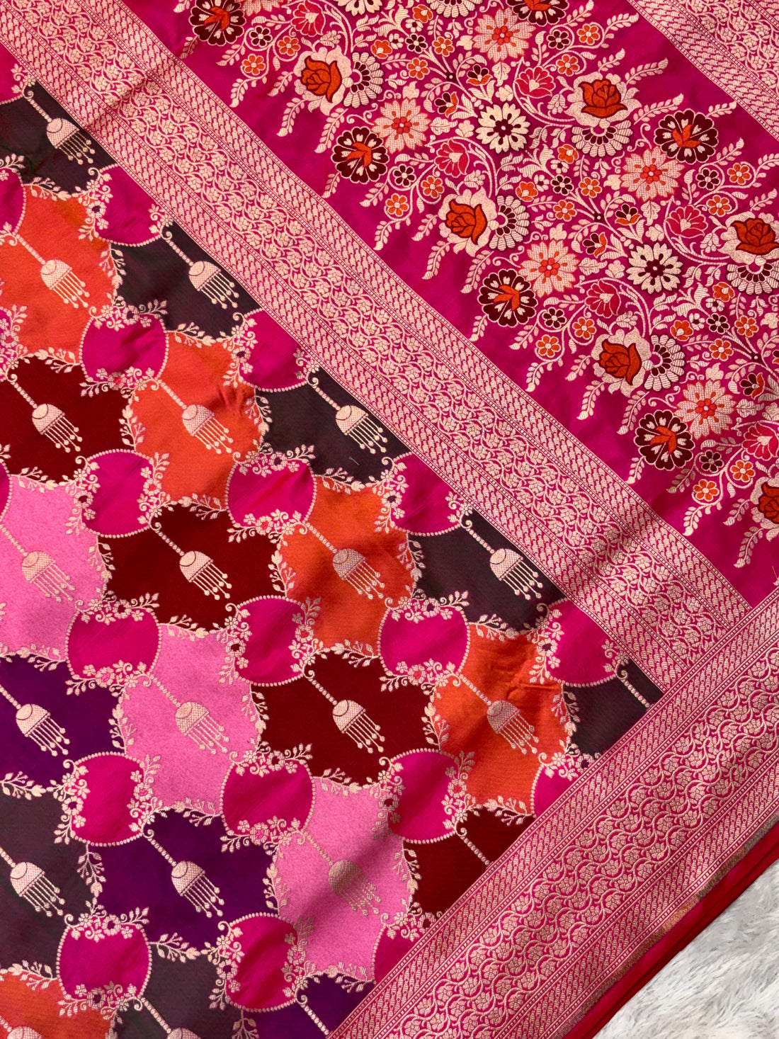 Luxury Rangkat Pure Katan Silk Handwoven Banarasi Saree