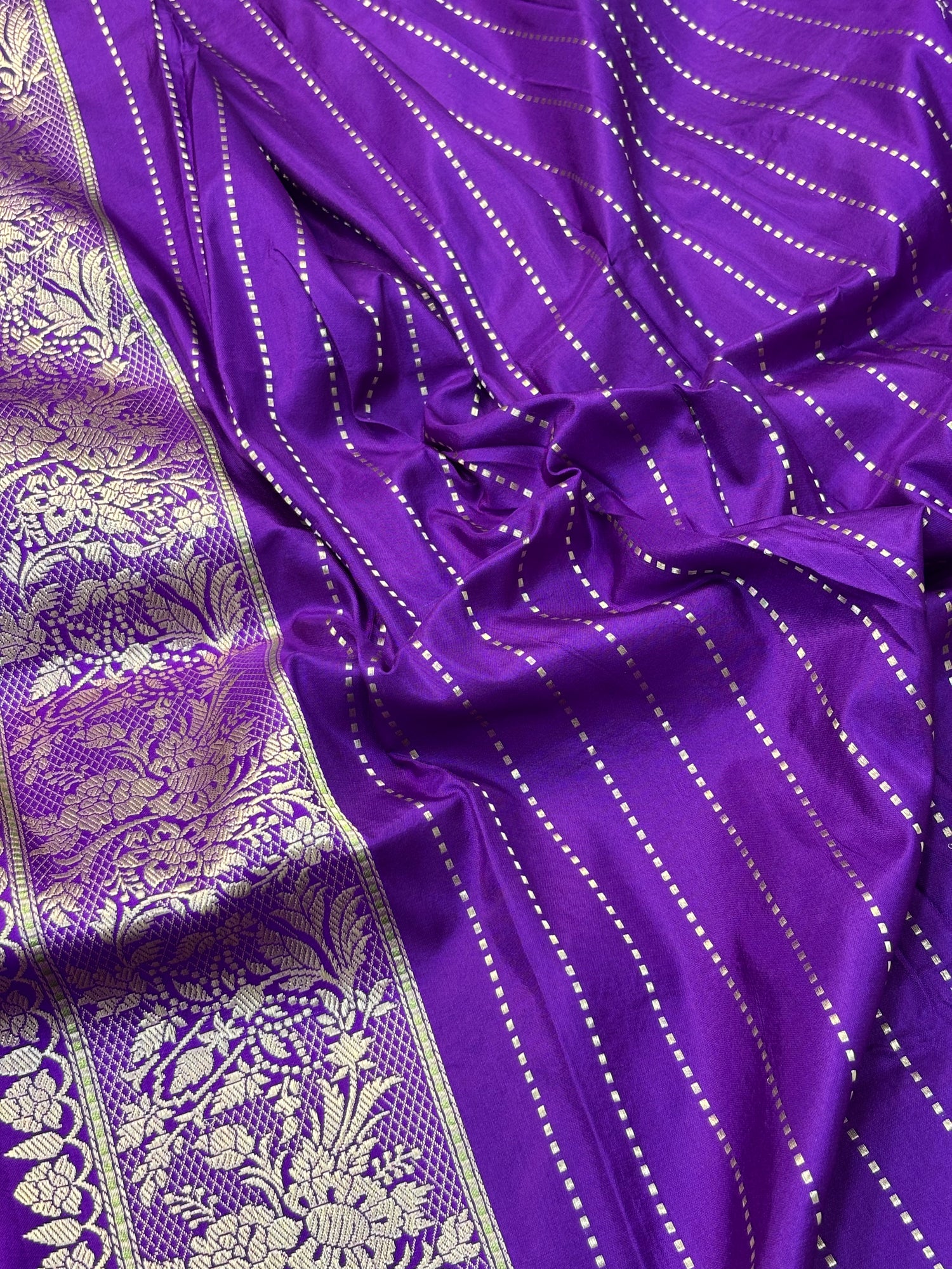 Luxury Blue Pure Katan Silk With Multi Jaal and Minakari Handwoven Banarasi Saree