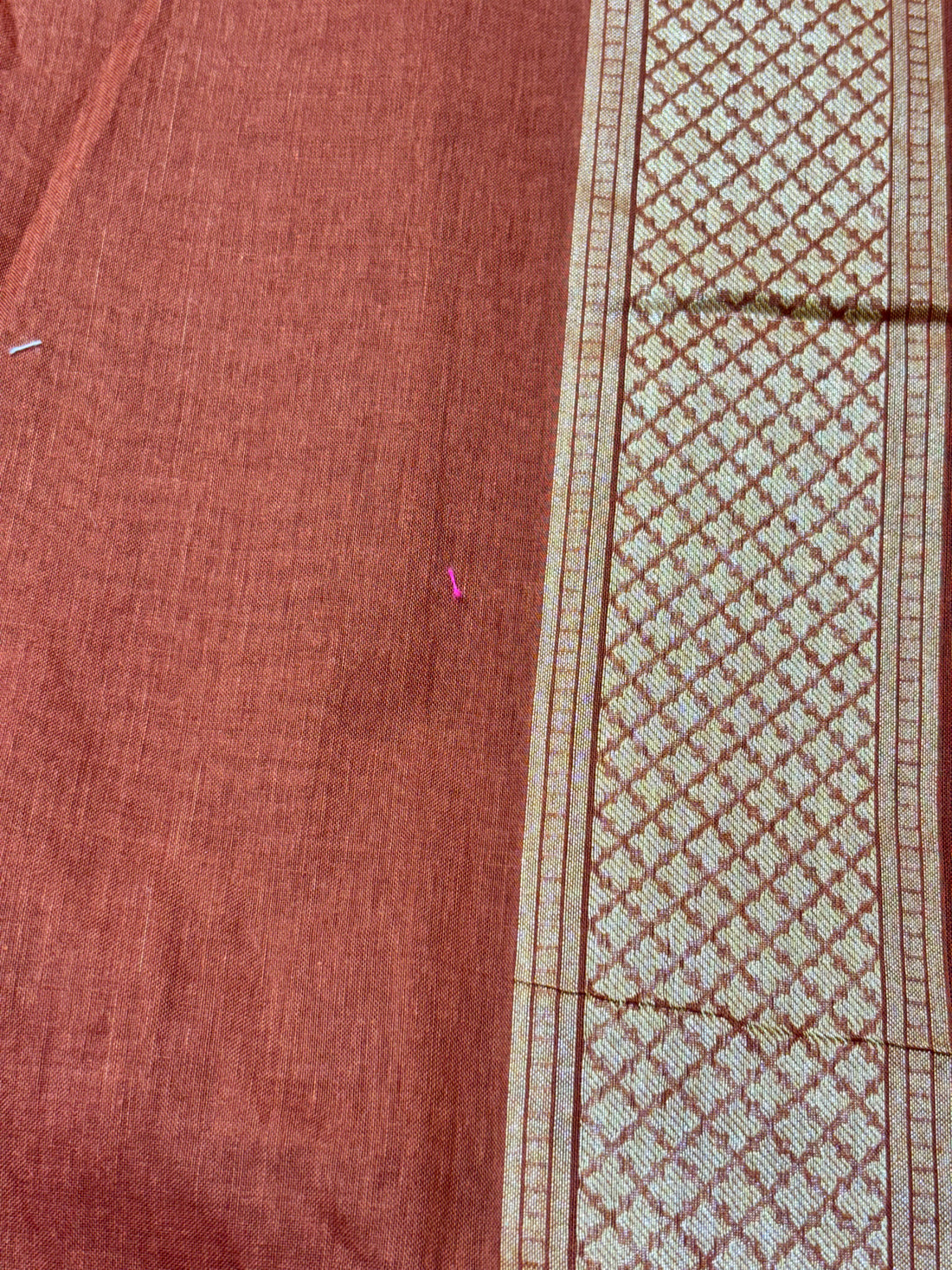 Light Brown Shade Pure Cotton Inspired Jamdani Handwoven Banarasi Saree