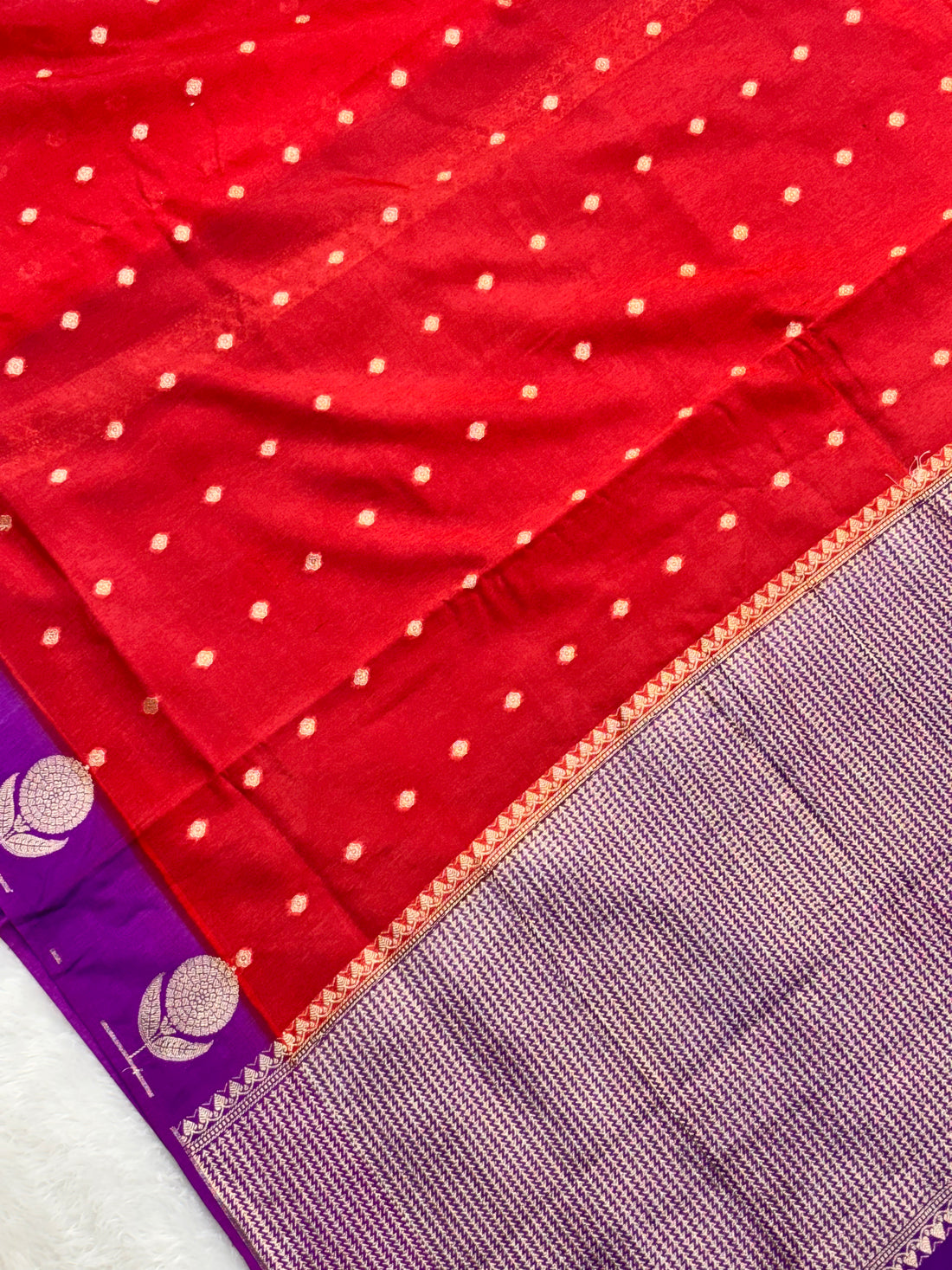 Royal Red Pure Monga Silk Banarasi Saree