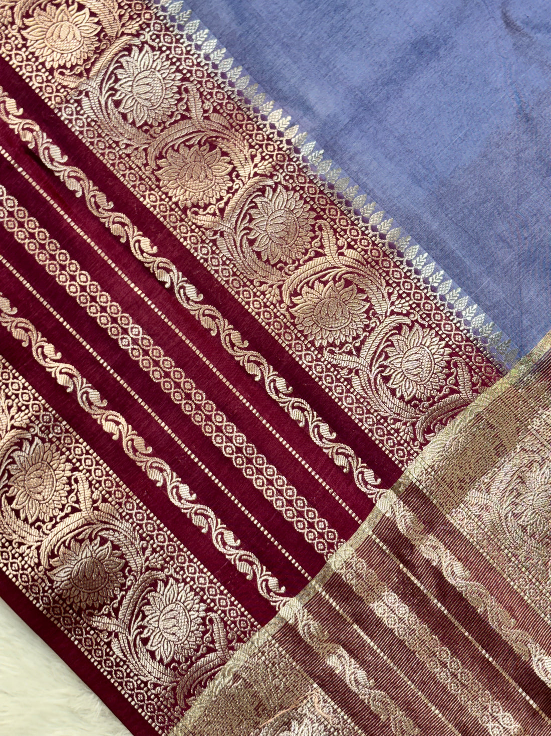 Grey Shade Pure Monga Silk Banarasi Saree