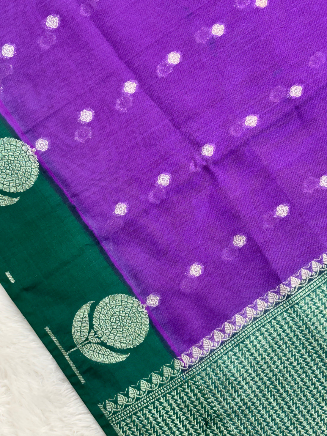 Royal Purple Pure Monga Silk Banarasi Saree